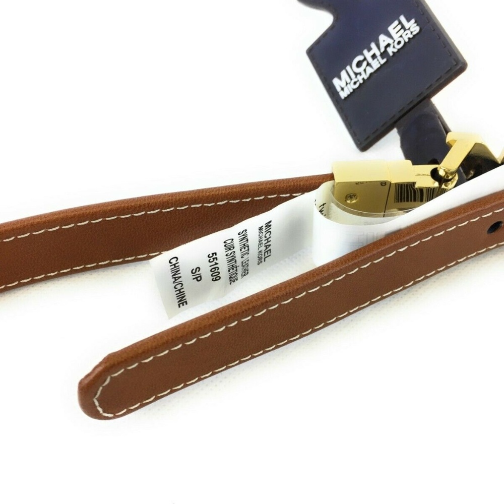 MK Logo Denim BrownTwist ReversibleBelt Small NWT - Picture 3 of 3